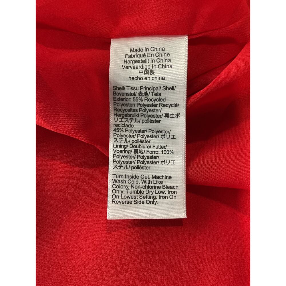 J.Crew Collection Red Polyester Flutter-Sleeve Ma… - image 5